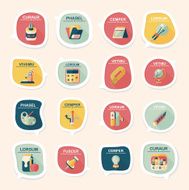 School bubble speech banner design flat background set eps10 N37