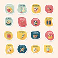 School bubble speech banner design flat background set eps10 N38