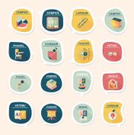 School bubble speech banner design flat background set eps10 N39