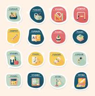 School bubble speech banner design flat background set eps10 N40
