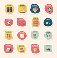 School bubble speech banner design flat background set eps10 N41