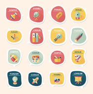 School bubble speech banner design flat background set eps10 N42