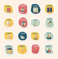 School bubble speech banner design flat background set eps10 N43