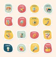 School bubble speech banner design flat background set eps10 N45