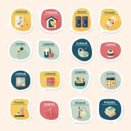 School bubble speech banner design flat background set eps10 N46