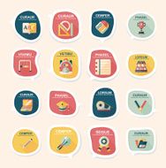 School bubble speech banner design flat background set eps10 N47