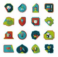 school sticker flat banner background set eps10 N3