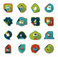 school sticker flat banner background set eps10 N4