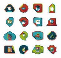 school sticker flat banner background set eps10 N11