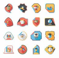 school sticker flat banner background set eps10 N17