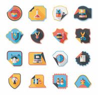 school sticker flat banner background set eps10 N18