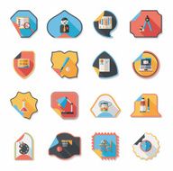 school sticker flat banner background set eps10 N19