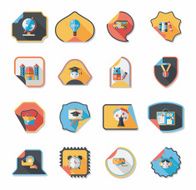 school sticker flat banner background set eps10 N21
