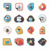 school sticker flat banner background set eps10 N22