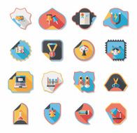 school sticker flat banner background set eps10 N24