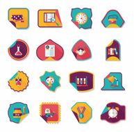 school sticker flat banner background set eps10 N27