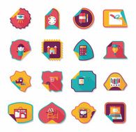 school sticker flat banner background set eps10 N29