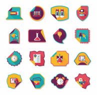 school sticker flat banner background set eps10 N30