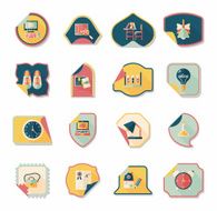 school sticker flat banner background set eps10 N39