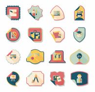 school sticker flat banner background set eps10 N41