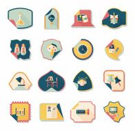school sticker flat banner background set eps10 N45