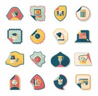 school sticker flat banner background set eps10 N48