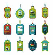 school tag flat banner background set eps10