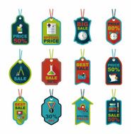 school tag flat banner background set eps10 N2