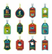 school tag flat banner background set eps10 N6