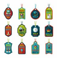 school tag flat banner background set eps10 N8