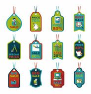 school tag flat banner background set eps10 N9