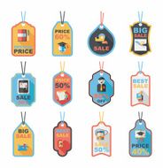 school tag flat banner background set eps10 N13