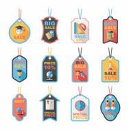 school tag flat banner background set eps10 N15