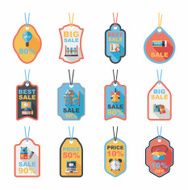 school tag flat banner background set eps10 N16