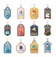 school tag flat banner background set eps10 N17