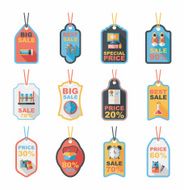 school tag flat banner background set eps10 N20