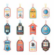 school tag flat banner background set eps10 N22