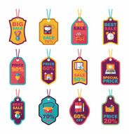 school tag flat banner background set eps10 N27