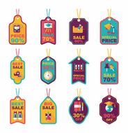 school tag flat banner background set eps10 N30
