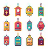 school tag flat banner background set eps10 N31
