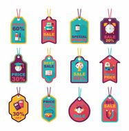 school tag flat banner background set eps10 N32