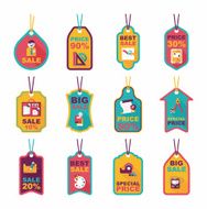school tag flat banner background set eps10 N33