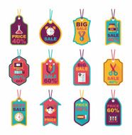 school tag flat banner background set eps10 N36