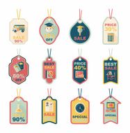 school tag flat banner background set eps10 N39
