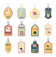 school tag flat banner background set eps10 N41