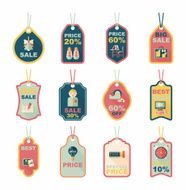 school tag flat banner background set eps10 N42