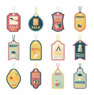 school tag flat banner background set eps10 N45