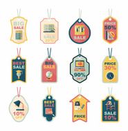 school tag flat banner background set eps10 N47