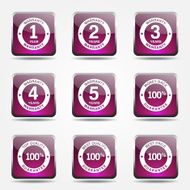 Warranty Guarantee Seal Square Vector Pink Icon Design Set N9