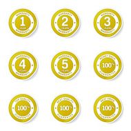 Warranty Guarantee Seal Yellow Vector Button Icon Design Set N6